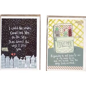 2 Soulmate Curly Girl Design Greeting Cards Love Family‎ Valentines Blank Inside